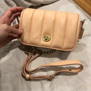 Coach Peach Leather Crossbody bag NWT